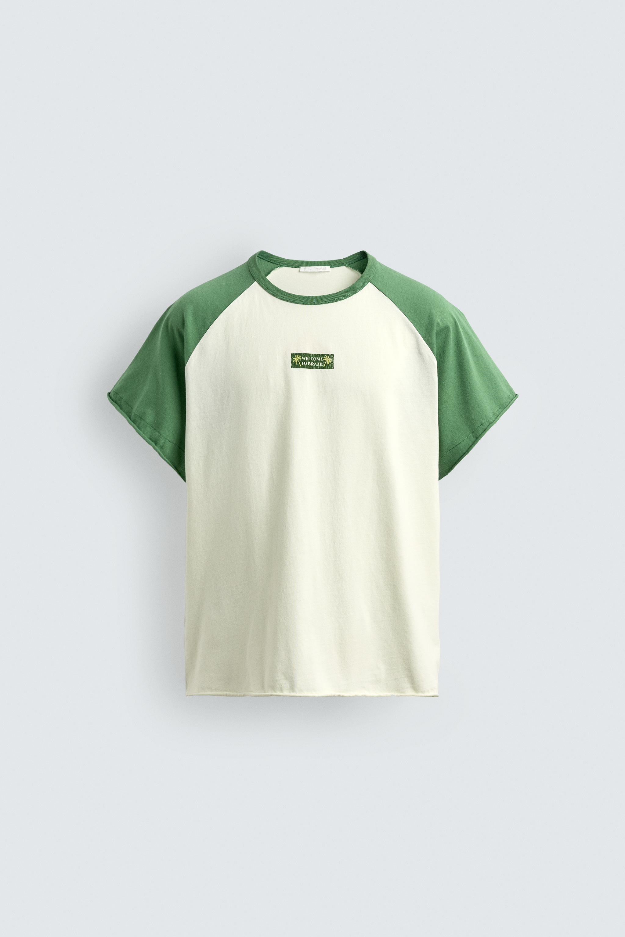 BRAZIL PRINT COLOR BLOCK T-SHIRT